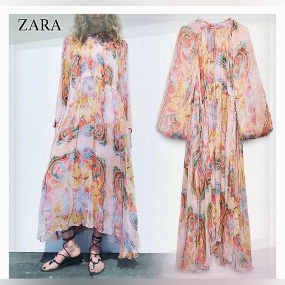 PRINTED MIDI DRESS ZW COLLECTION
MULTICOLORED. SIZE MEDIUM